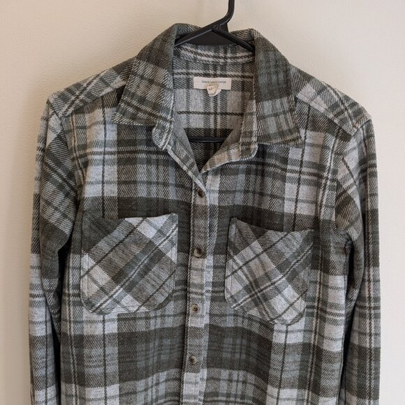 Beach Lunch Lounge Collection Flannel – XS Green & White Plaid - Picture 1 of 6